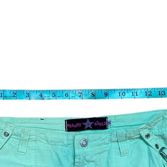 Y2K Planet Girls Mint‎ Green Mini Cargo Skirt Size 36 - Picture 7 of 8